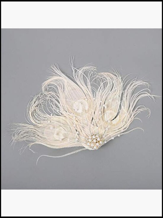 Vintage Flapper Headband Art Deco Feather Hair Clip 1920s Gatsby Accessories